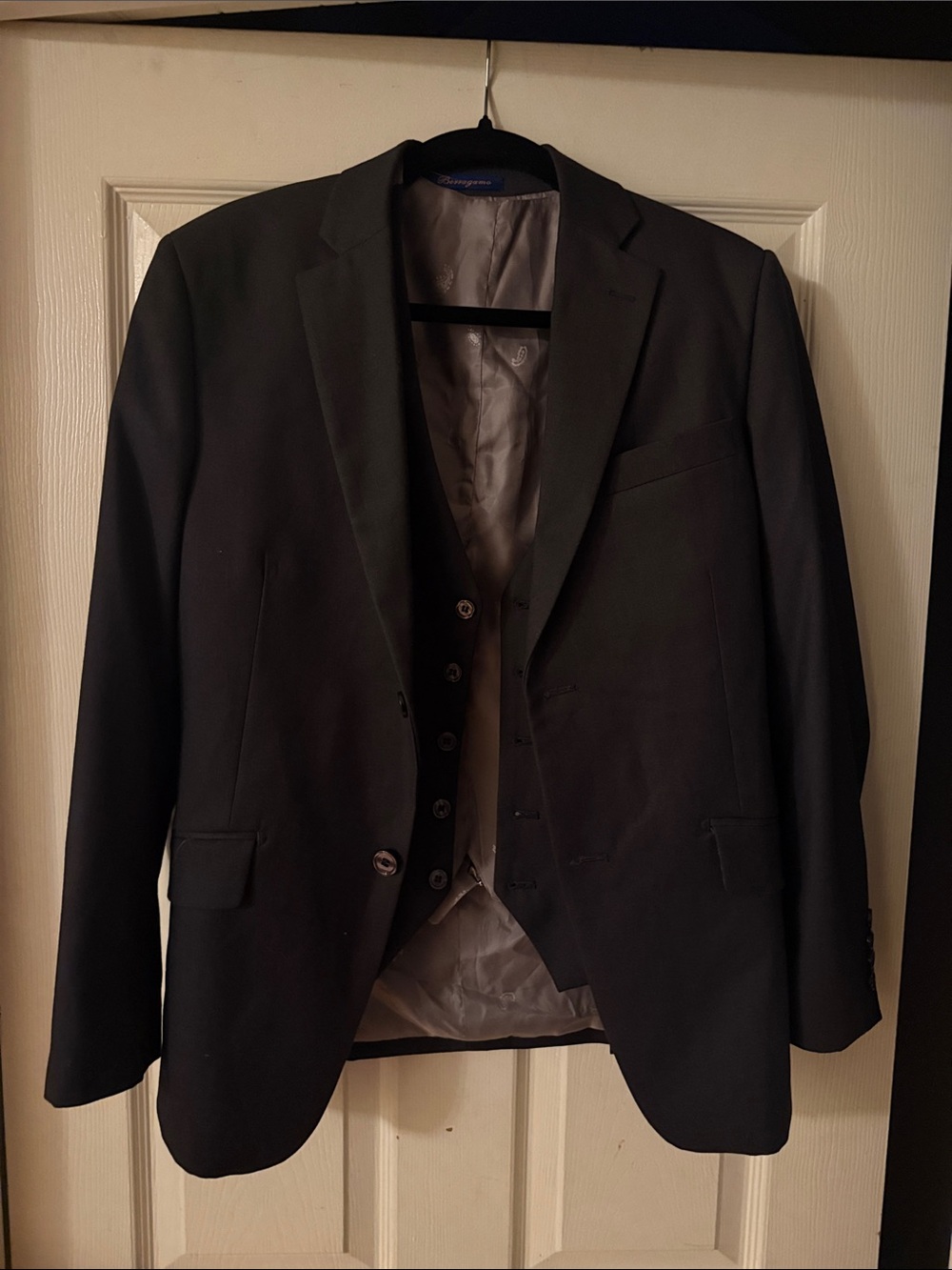 Men's Black Three-Piece Suit with Vest